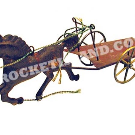 Early American Tin Horse and Wagon Toy