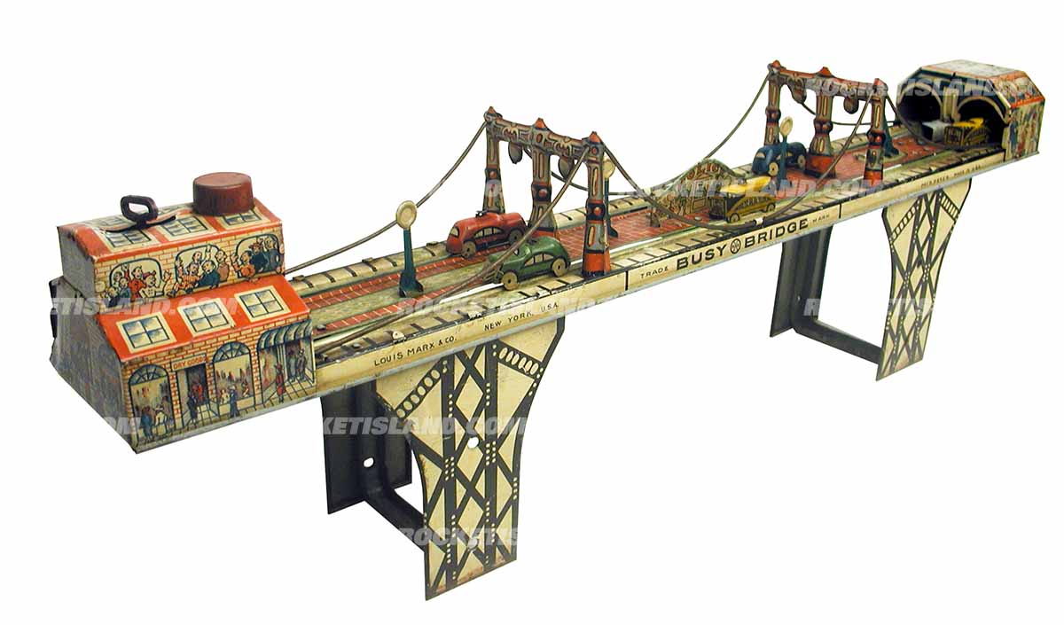 Marx Busy Bridge - Rocket Island Vintage Stock Images