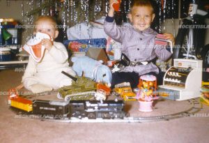 Brother and Sister on Christmas Morning