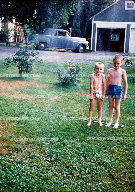 Two Boys in the Sprinklers