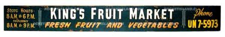 King's Fruit Market Banner Sign