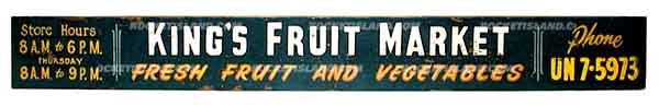 King's Fruit Market Banner Sign