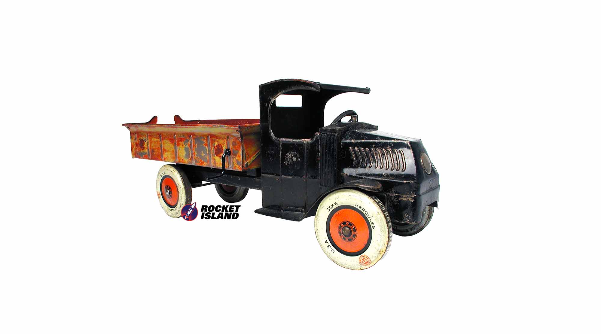 J. Chein Hercules Mack Dump Truck (1920s) - Rocket Island Vintage Stock ...