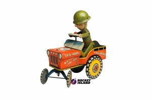 Unique Art GI Joe and His Jouncing Jeep (1950s)