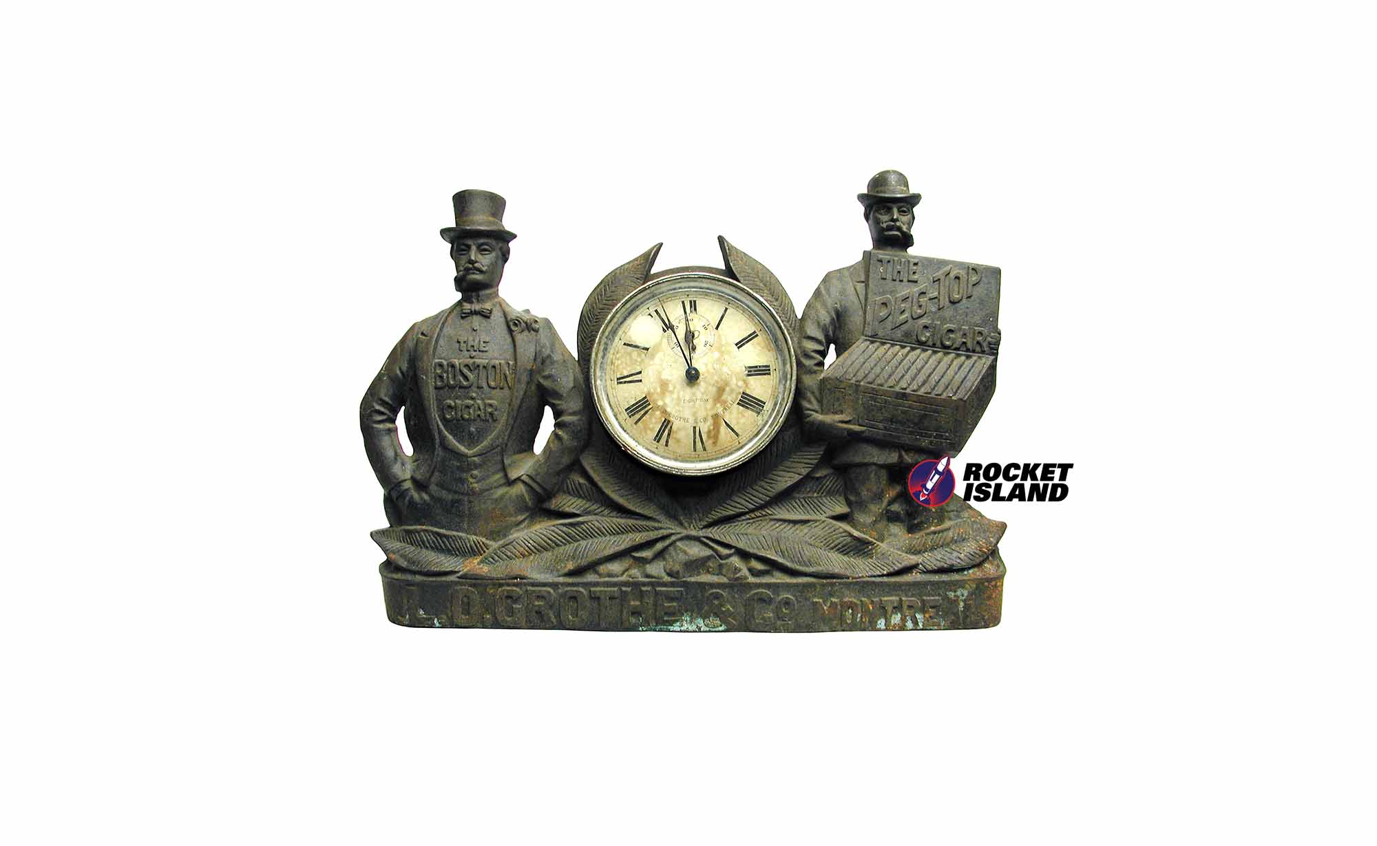 L. O. Grothe Boston Cigar Retailer Clock Display (1910s)
