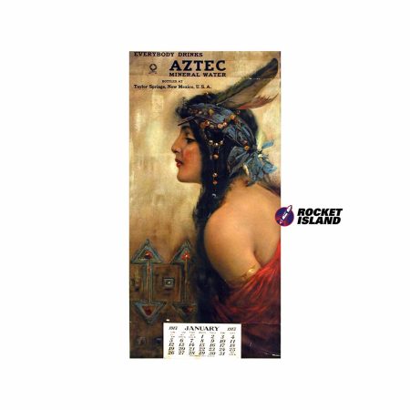 Aztec Mineral Water Retailer Display and Calendar (1913)