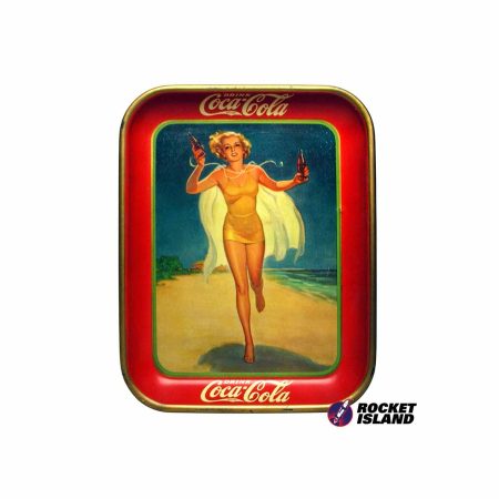Coca-Cola Yellow Swimsuit Girl Serving Tray (1937)