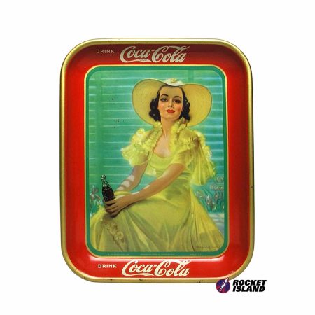 Coca-Cola Girl At Shade Serving Tray (1938)