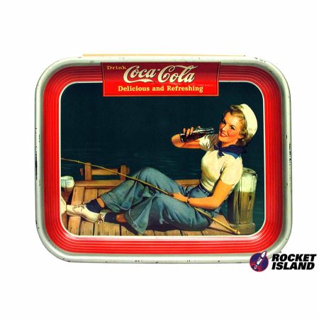Coca-Cola Fishing Girl Serving Tray (1940)