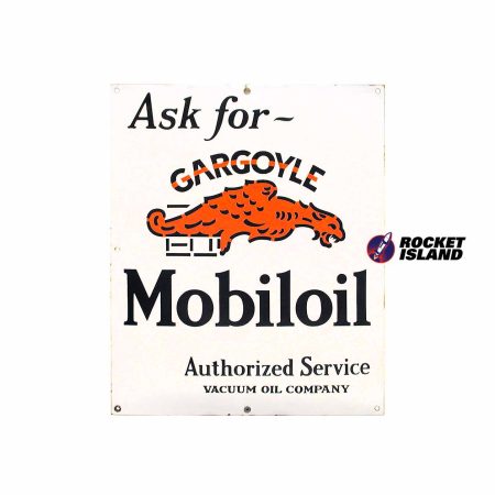 Ask For Gargoyle Mobil Oil Service Retailer Sign (1920s)