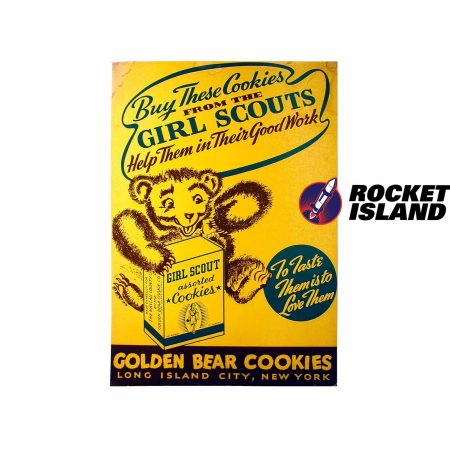Golden Bear Girl Scout Cookies Retail Sign (1950s)