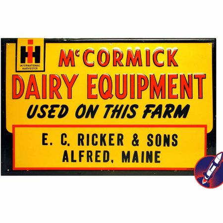McCormick Dairy Equipment "Used On This Farm" Customer Sign (1950s)