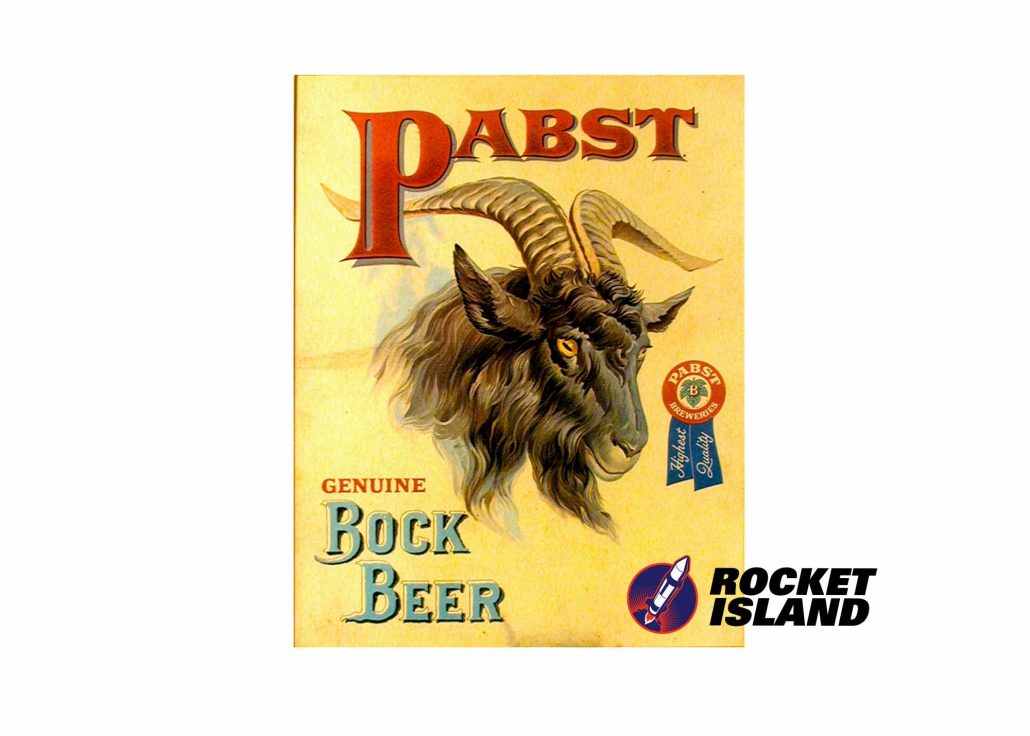 Pabst Genuine Bock Beer Goat Retailer Sign (1900s)