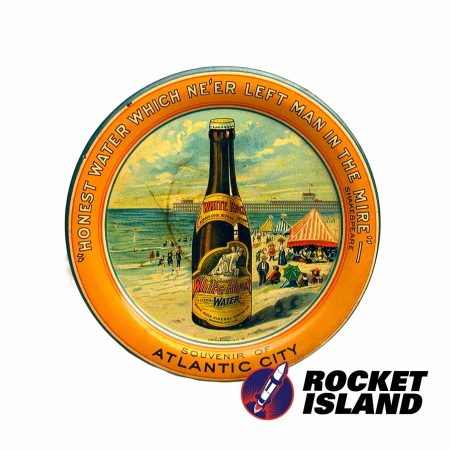 White Rock "Honest Water Ne'er Left Man In The Mire" Atlantic City Souvenir Tip Tray (1900s)
