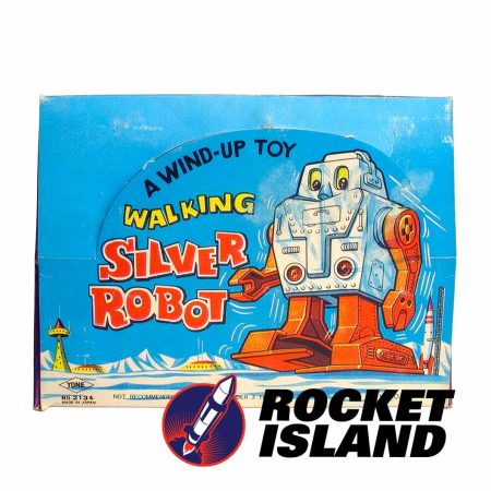 Yonezawa Walking Silver Robot Retailer Bulk Pack Display (1960s)