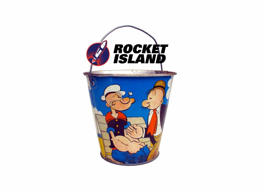 J. Chein & Co. Popeye And Wimpy Beach Pail (1930s)